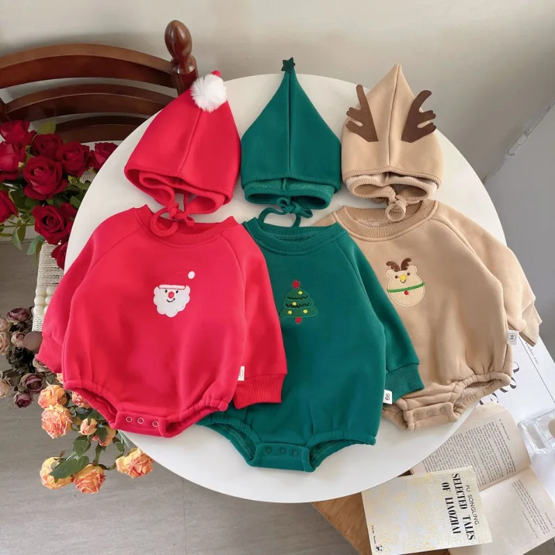 Christmas Costumes Autumn Baby Girl Clothes Romper Todder Winter Cotton Outfits Pullover Onesie Baby Boy Twins Cosplay Costume