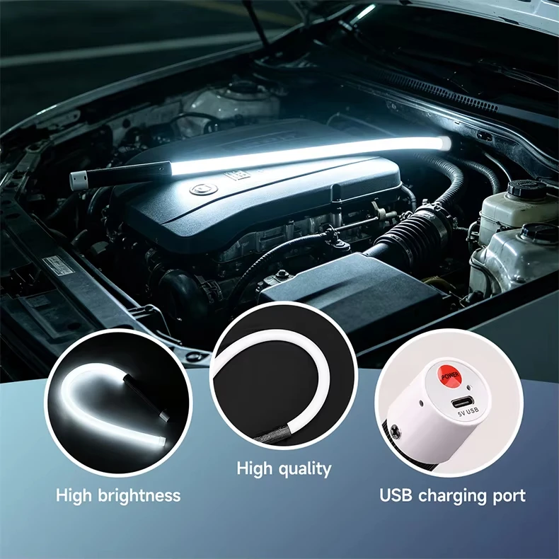 New Flexible Bendable LED Work Light Stick High Power Handheld Flashlight for Car Engine Inspection Repair Outdoor Working Tool