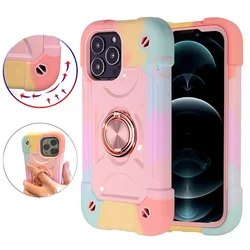 Armor Compatible Shockproof Phone Case For iPhone 16 15 13 12 11 Pro Max XS Max 14Plus Heavy-Duty Military Adjustable Ring Cover