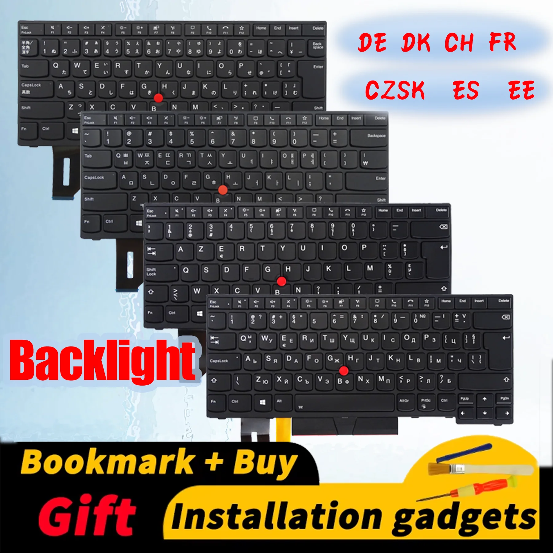 

Switzerland Czechoslovak German Dansk Estonian Spanish French for Lenovo ThinkPad T14 Gen1 Gen2/P14S Gen1 Gen2 backlit keyboard