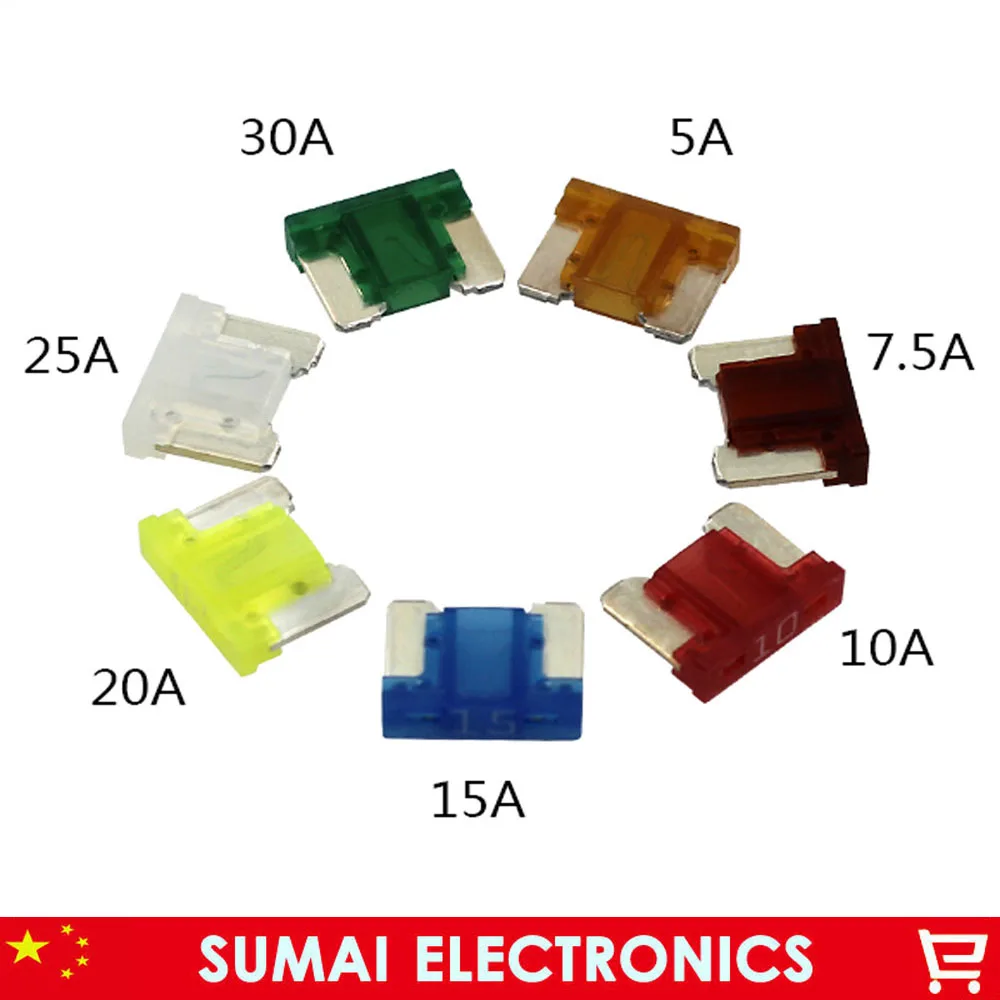 6 models 7.5A to 30A Original mini type Auto fuse,Japan PEC car fuses for Honda Toyota Audi BMW GM VW etc.