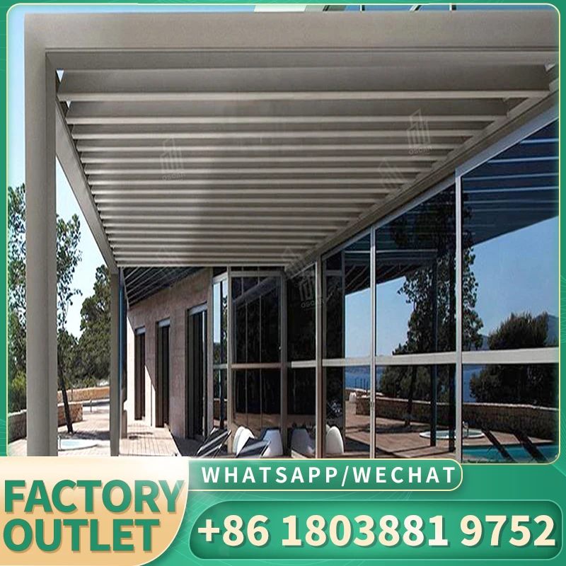 Pérgolas de techo eléctricas personalizadas, pérgolas bioclimáticas para exterior, 3x6, 2x3m, pérgola retráctil de aluminio, 2x3m