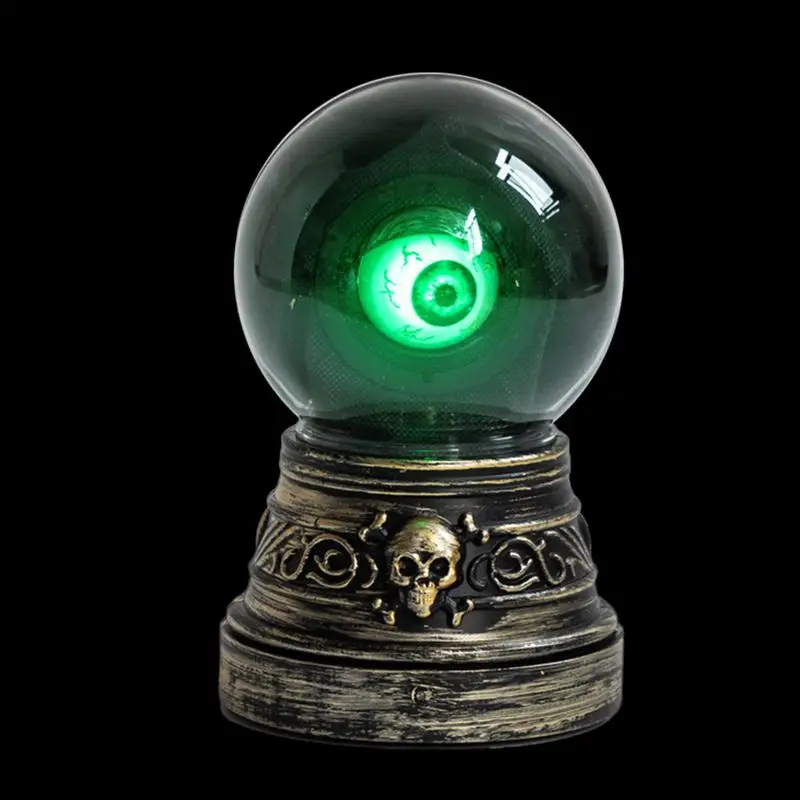 Light Up Crystal Ball Halloween Glamor Ball Glowing Gothic Decor Battery Operated Crystal Ball With Lights & Sound Home Decor