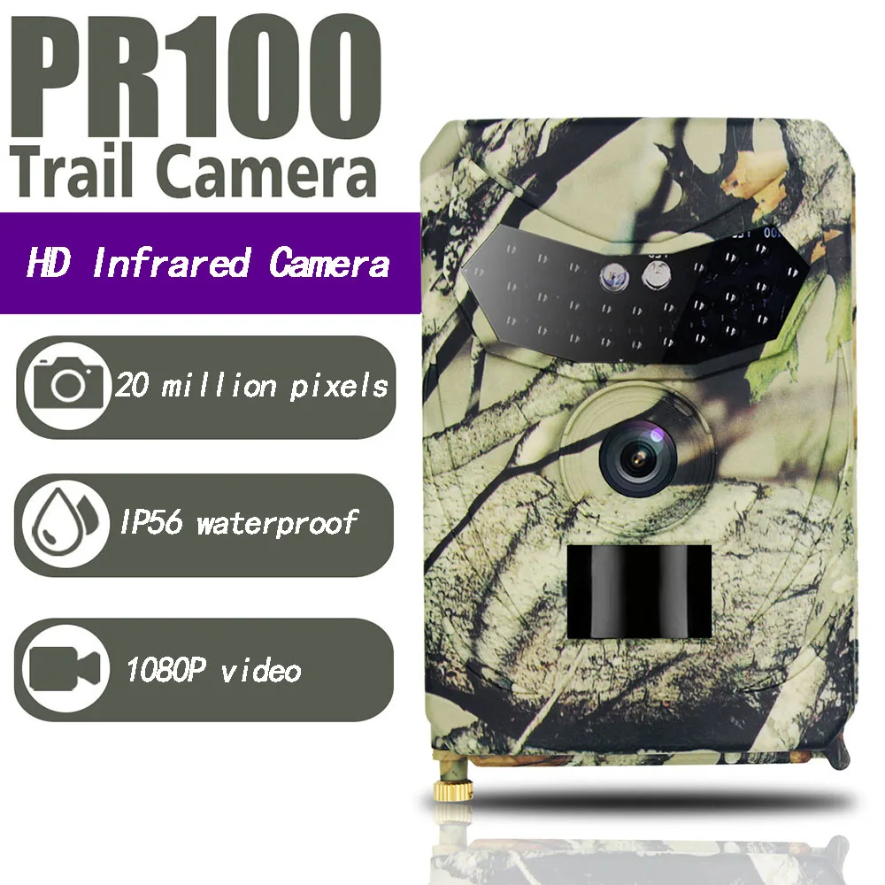 Outdoor Hunting Camera 12Mp Hidden Waterproof HD 1080P Infrared Light Night Vision Pr100 Wildlife Camera Hunting Accessories