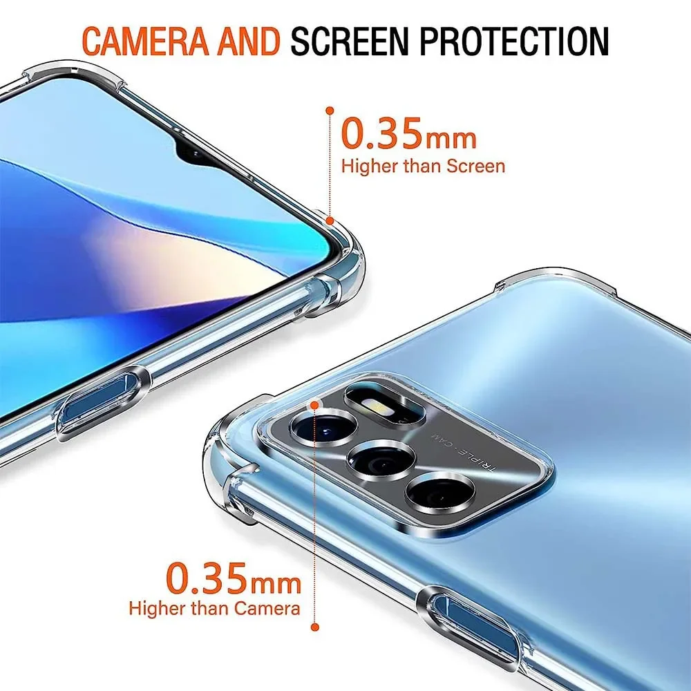 For OPPO A16 Case Oppo A16s A54s A17 Case Crystal Clear TPU Shockproof Cover Oppo A98 5G A78 A96 4G A76 A94 5G A52 A72