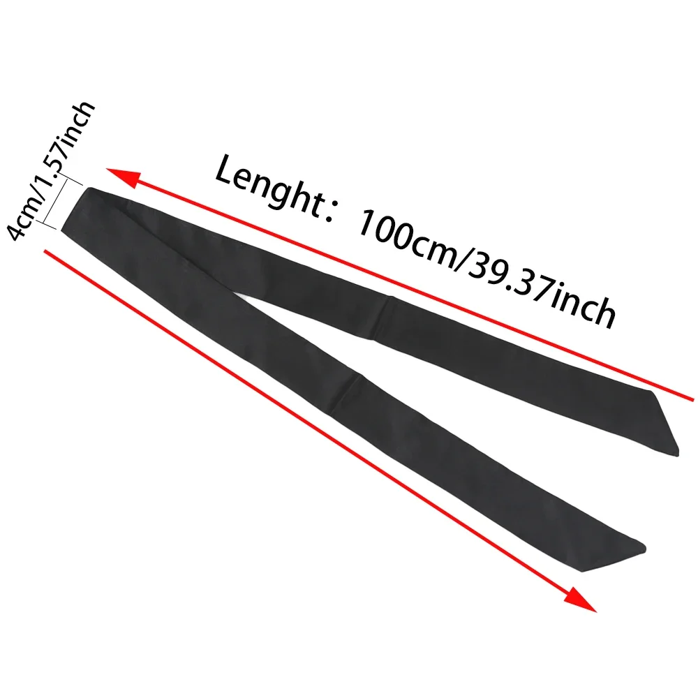 Women Lady Belt Bag Hair Accessories Narrow Short Scarf 100cm Solid Color Silk Rubber Black Bag Ribbon Headbands Choker Streamer