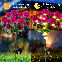 LED Solar Light  Solar Azalea Flowers Lamp Outdoor Garden Lights Waterproof Decorative for Garden Yard Lawn Path Lighting Decor