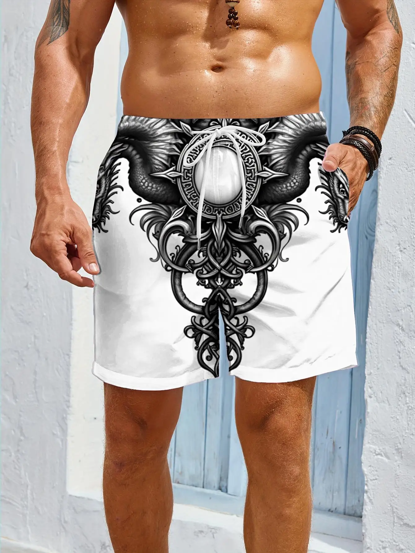 1pcs Men's Short swim trunks2026 Summer 3D Printed Short sleeve Men clothing running Quick drying Breathable Polyester
