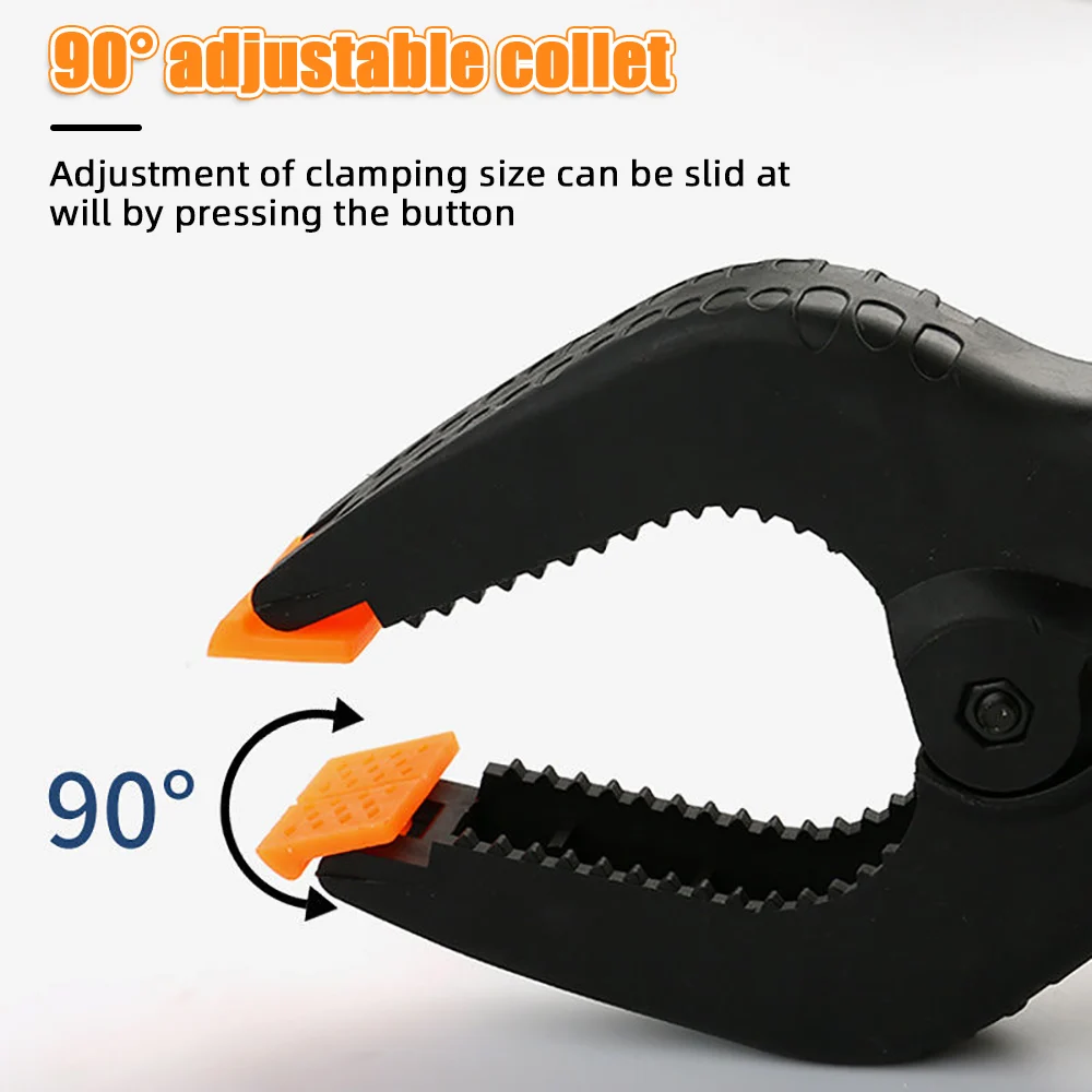 المشابك الثابتة البلاستيكية القابلة للتعديل ، أدوات النجارة ، المشبك البلاستيك ، قبضة صلبة ، الافراج عن اسئلة ، ضغط الربيع كليب ، 2 "، 3"