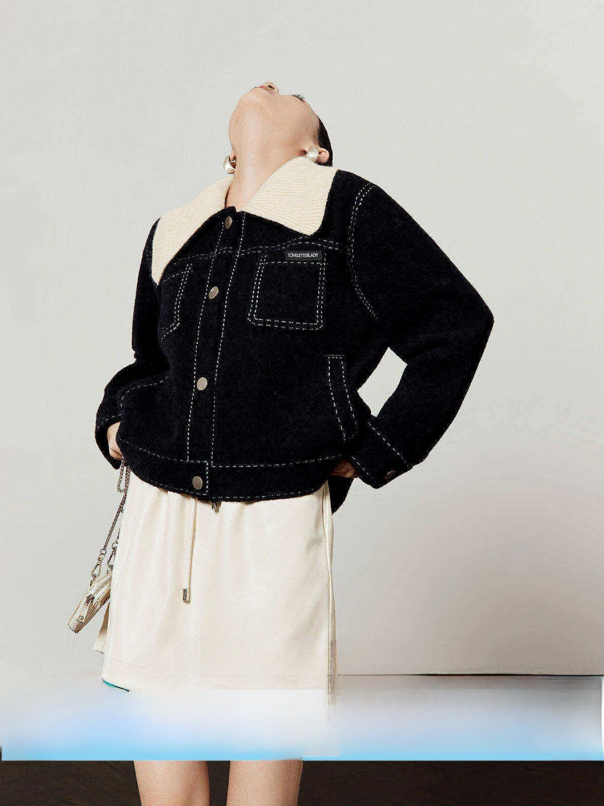 

Bla Commuter Sle Sweater Women's Collar Colion Color Design Spring New Arrival Long Sve Regular Length Single Button