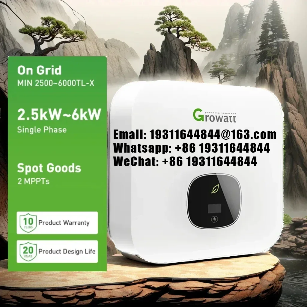 Growatt Solar Inverter Grid Tie On Grid Hybrid Single Phase 220V 3kw 4kw 6Kw 5Kw 8Kw 10Kw Ongrid Inverter