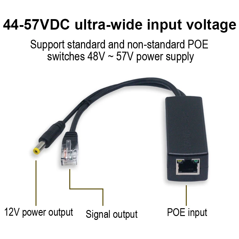 PoE Splitter 48V Zu 12V POE Anschlüsse Splitter Extender Injektor IEEE 802,3 af/zu 10/100M Für Hikvision POE Splitter