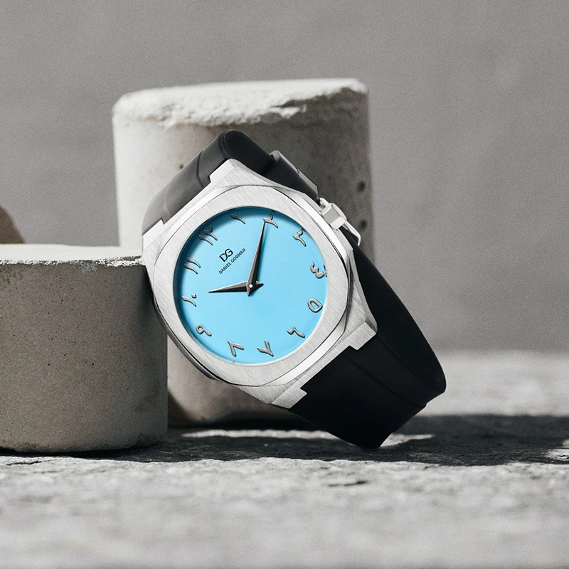 

DANIEL GORMAN Roman numeral dial men's and women's quartz watch stainless steel case silicone strap