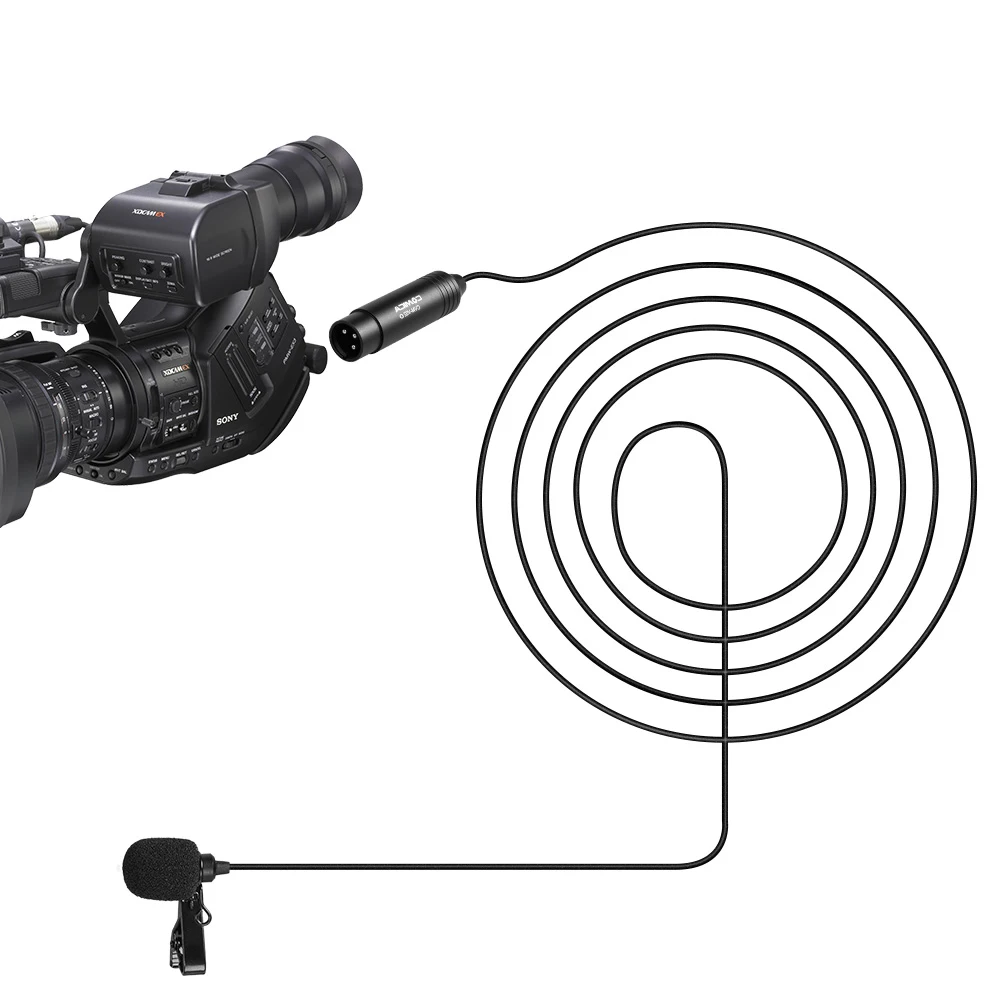 COMICA XLR Lavalier-Mikrofon, Comica CVM-V02O Omnidirektionales 3-Pin-Ansteckmikrofon für Canon Sony Panasonic Camcorder – Detail 11