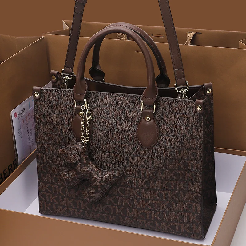 

Designer Inspired Women Leather Tote Bag Elegant Shoulder Handbag Luxury Vintage Style Crossbody Bag For Fashionable