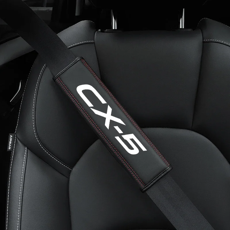 

For Mazda CX 5 1pc Cowhide Car Interior Seat Belt Protector Cover For Mazda CX 5 car Auto Accessories