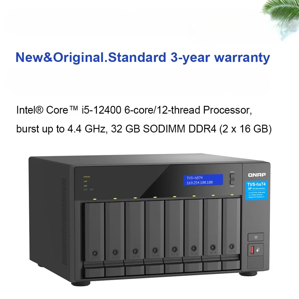 8-створчатый сервер NAS QMAP TVS H874 Studio Enterprise Network Video Storage Server