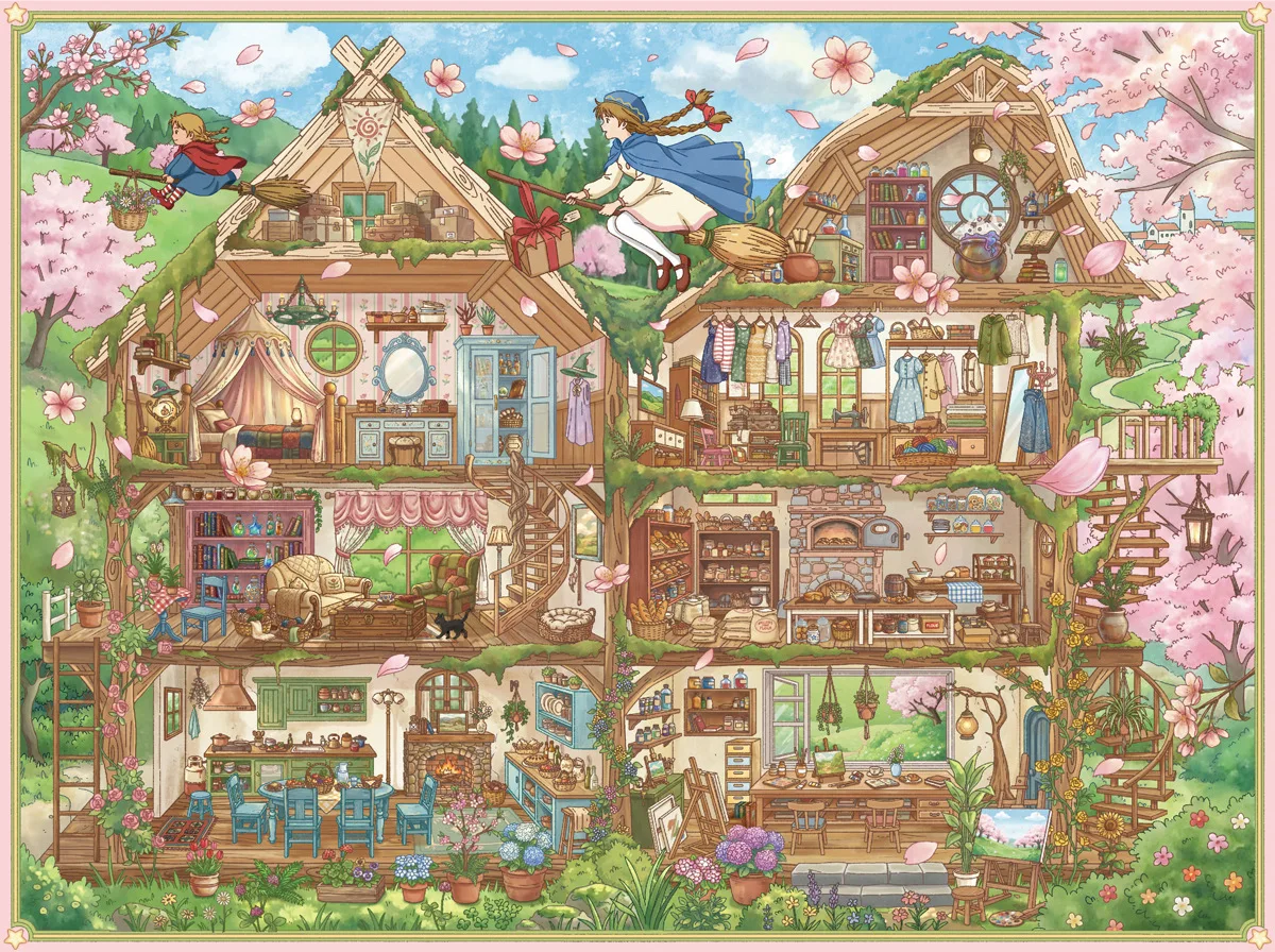 Plus Sizs Kawaii 3D Adventure Town&Magic Flower House Miniature Scene Stickers DIY Hand Stacked Scrapbook Album Stickers