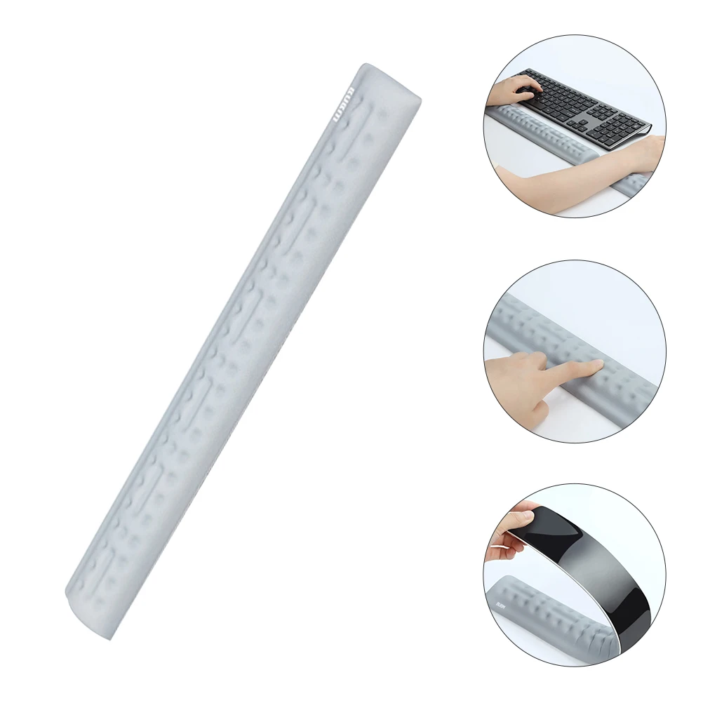 

Ergonomic Memory Foam Keyboard Wrist Rest 44CM Grey Slow Rebound Non Slip Wrist Support Pad Gaming Office Computer Accessory