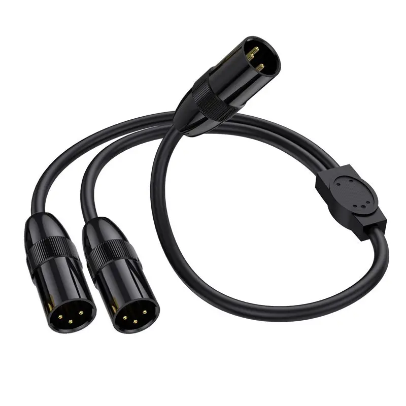 Carcasa de Metal de cobre puro 1/2 en forma de Y, mezclador de micrófono macho Y hembra, amplificador, Cable de Audio XLR M-2F/F-2M/3M/3F, chapado en oro