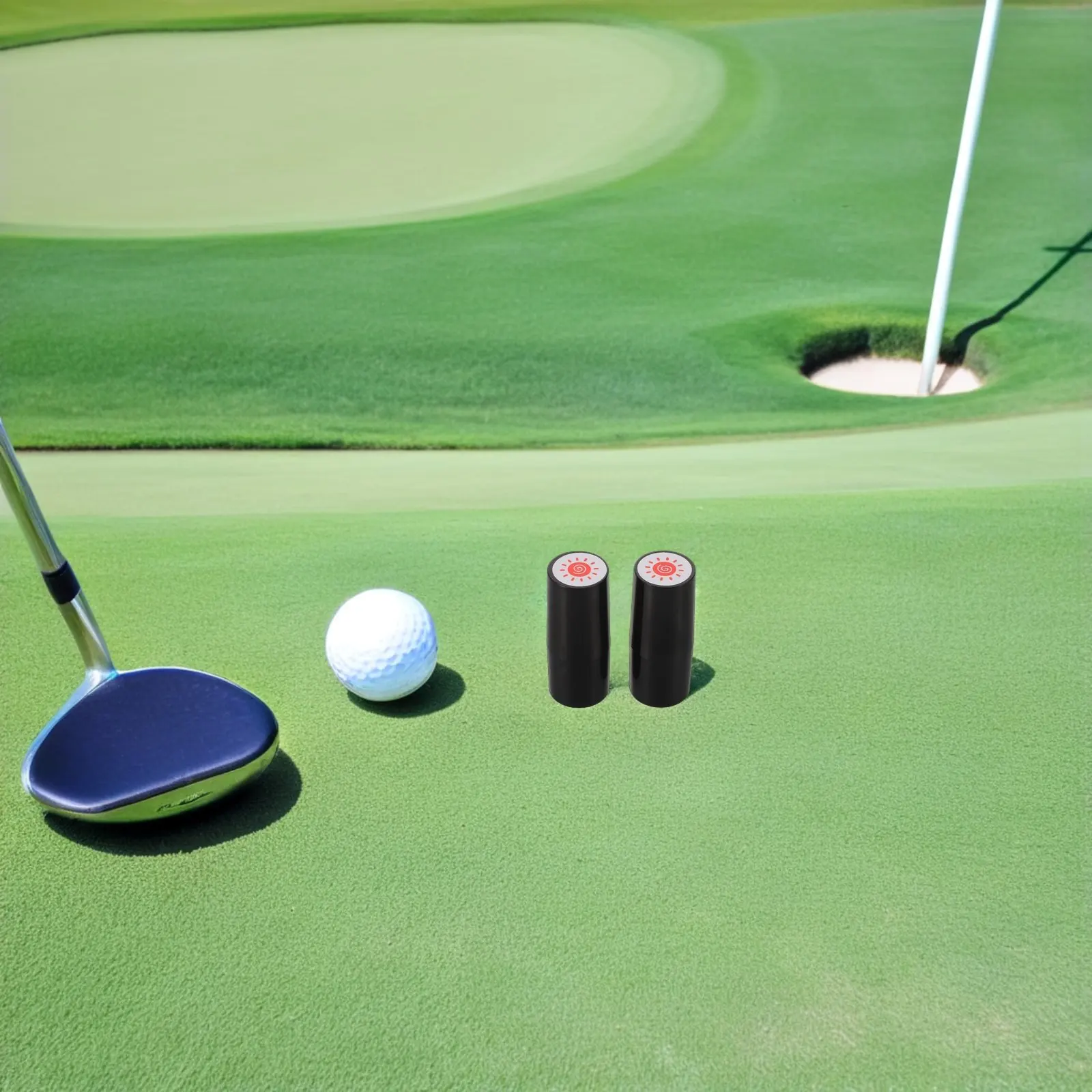

2Pcs Golf Ball Stamp Marker Reusable Plastic Photosensitive Dry Permanent Marking Tool Fast Dry Golf Ball Stamper Marker