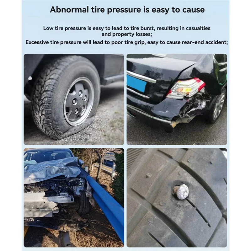 

Car RV Truck TPMS 6 Wheels Sensor Solar Tire Pressure Monitoring System Temperature Clock Air Pressure Display Alarm