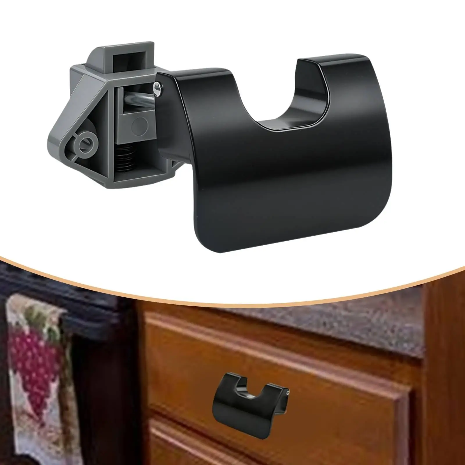 Heavy Duty RV Handle Lock with Push Knob Cabinet Lock Replacement Secure Furniture Accessory for Trailer Yacht