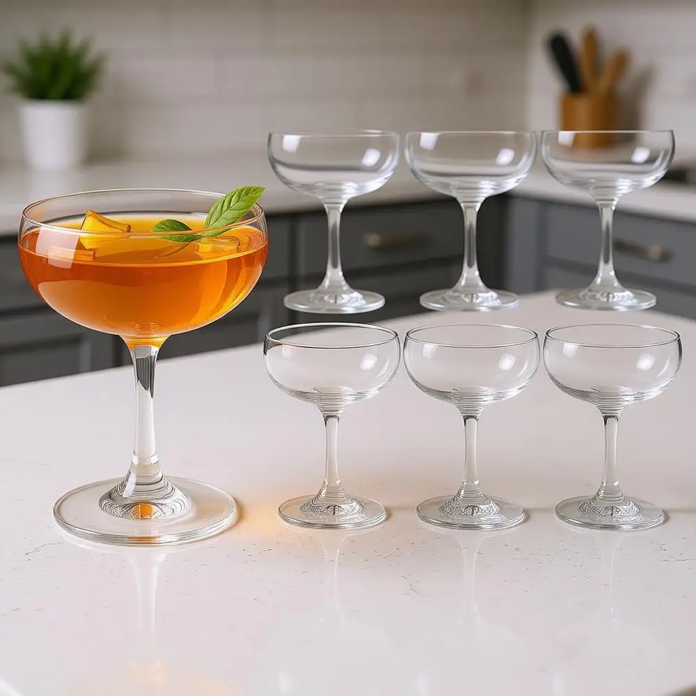 

Набор из 12 хрустальных бокалов для шампанского, 200 мл, элегантные бокалы-купе, классический набор для коктейлей, для миксологии, бара, вечеринок, стеклянная посуда для напитков