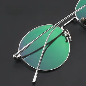 FIRADA Lunettes Vintage Confortables Lunettes Fashion Round Pure Titanium Monture de lunettes de luxe avec prescription pour hommes et femmes ST1644 10 meilleures ventes en titane pur - No 6
