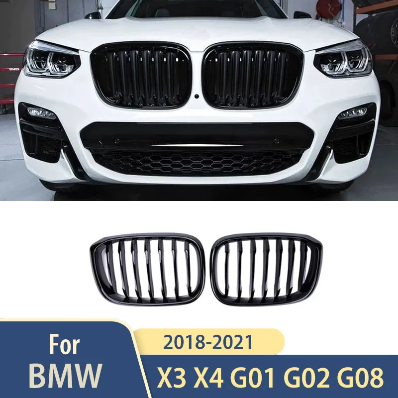 

For BMW X3 X4 G01 G02 G08 2018 2019 2020 2021 Car Front Racing Grill Accessories Exterior Grills Single Line Intake Grille Parts