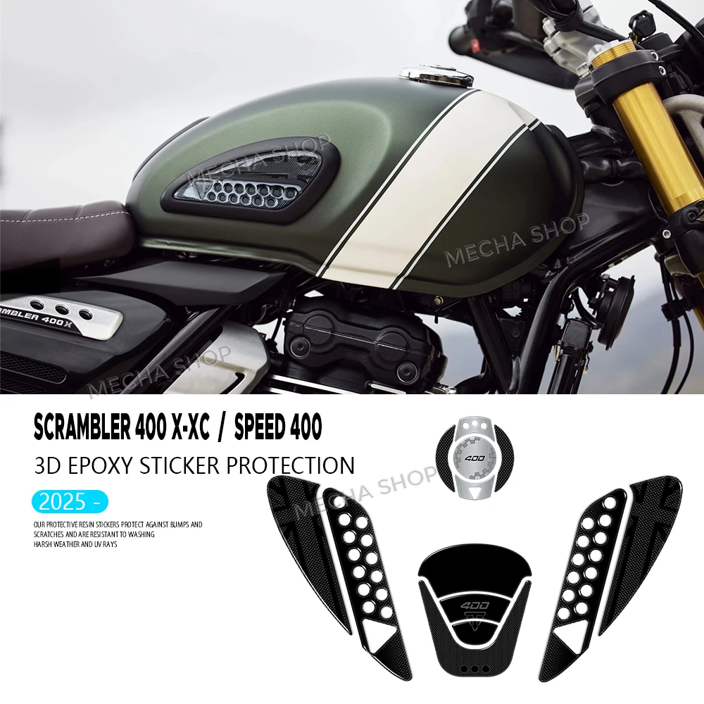 

For Scrambler 400 X-XC Speed ​​400 2024 2025 Accessories Tank Pad Protective Kit Motorcycle Decals