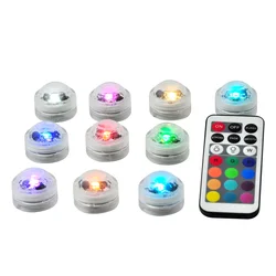 Smart Remote Control Diving Light Diamond Shell IP67 Waterproof Full Color LED Light CR2032 Powered Home Underwater Light