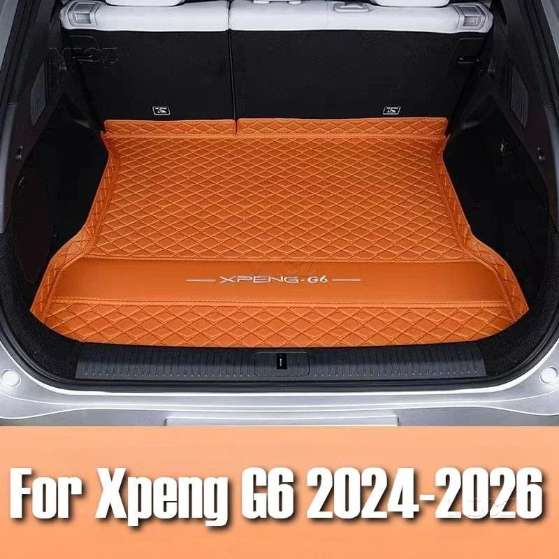 

For Xpeng G6 2024 2025 2026 Car Accessories Boot Mat Rear Trunk Liner Cargo Protection Leather Mat Interior Modification