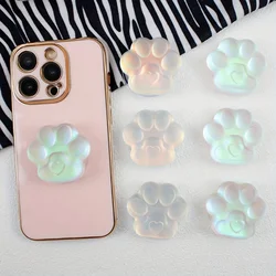 Foldable Phone Stand ABS Cute Cat Paw Love Heart Finger Ring Holder Matte Translucent Sticky Bracket for iPhone Samsung Huawei