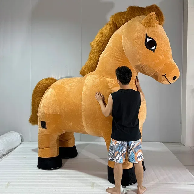 Volwassen opblaasbare eenhoorn kostuum regenboog paard mascotte voor Halloween Party verjaardag parade kwaliteit geen batterij nodig