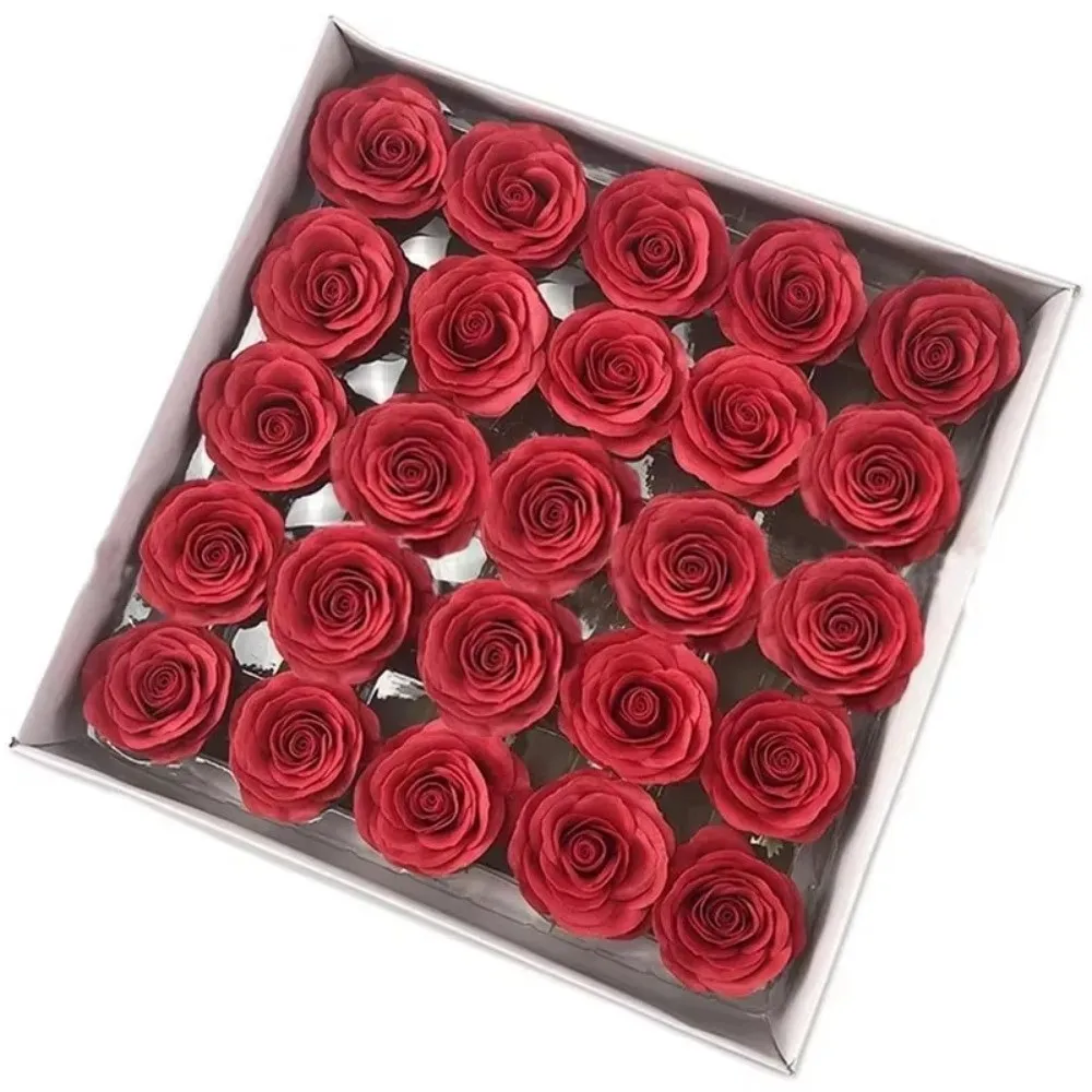 25 Stück Fünfschichtige Rosen-Seife Rosenblüten-Kranz Realistische Blumen-Schaumrosen Handgemachtes Geschenk Künstliche Rosenblüten