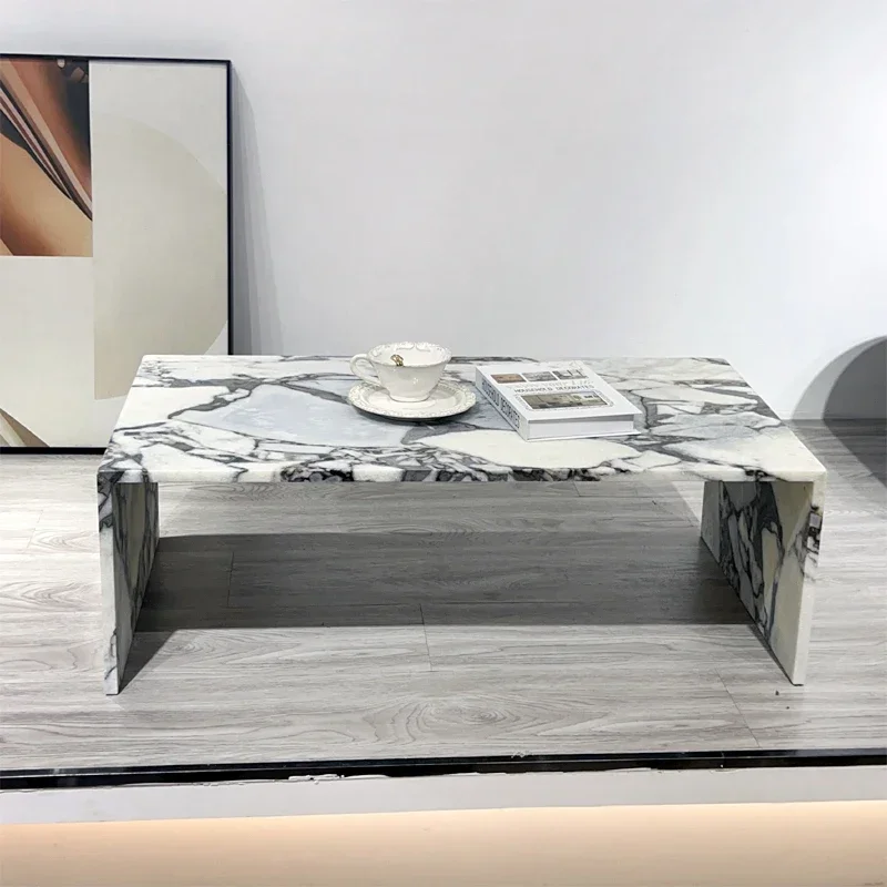 90x49x30CM/120x60x30CM Natural Luxury Stone Elephant White Marble Minimalist Coffee Table Designer Random Grain