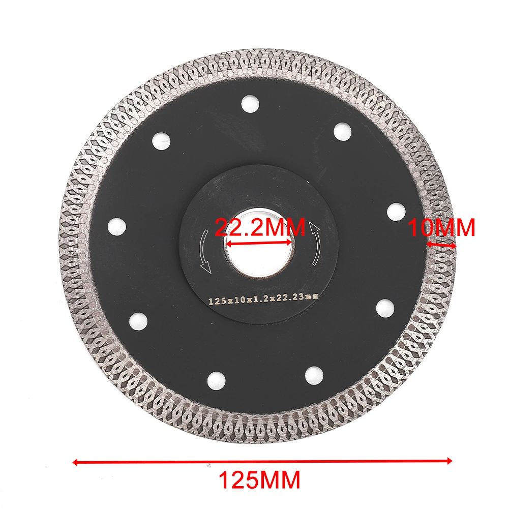 1 pz 5 pollici lama per sega diamantata 125mm x 22.23mm disco da taglio per piastrelle in gres porcellanato diamante sottile lama da taglio a secco disco smerigliatrice ruota