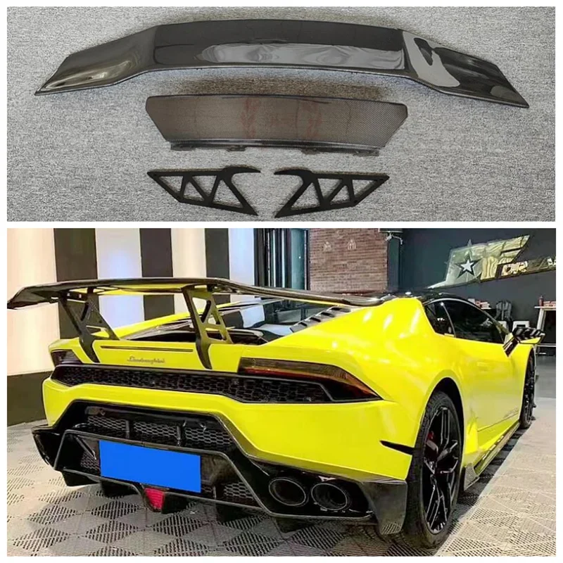 For Lamborghini Huracan LP610 LP580 2014 2015 2016 2017 2018 2019High Quality Carbon Fiber Rear Trunk Lip Spoiler Splitters Wing