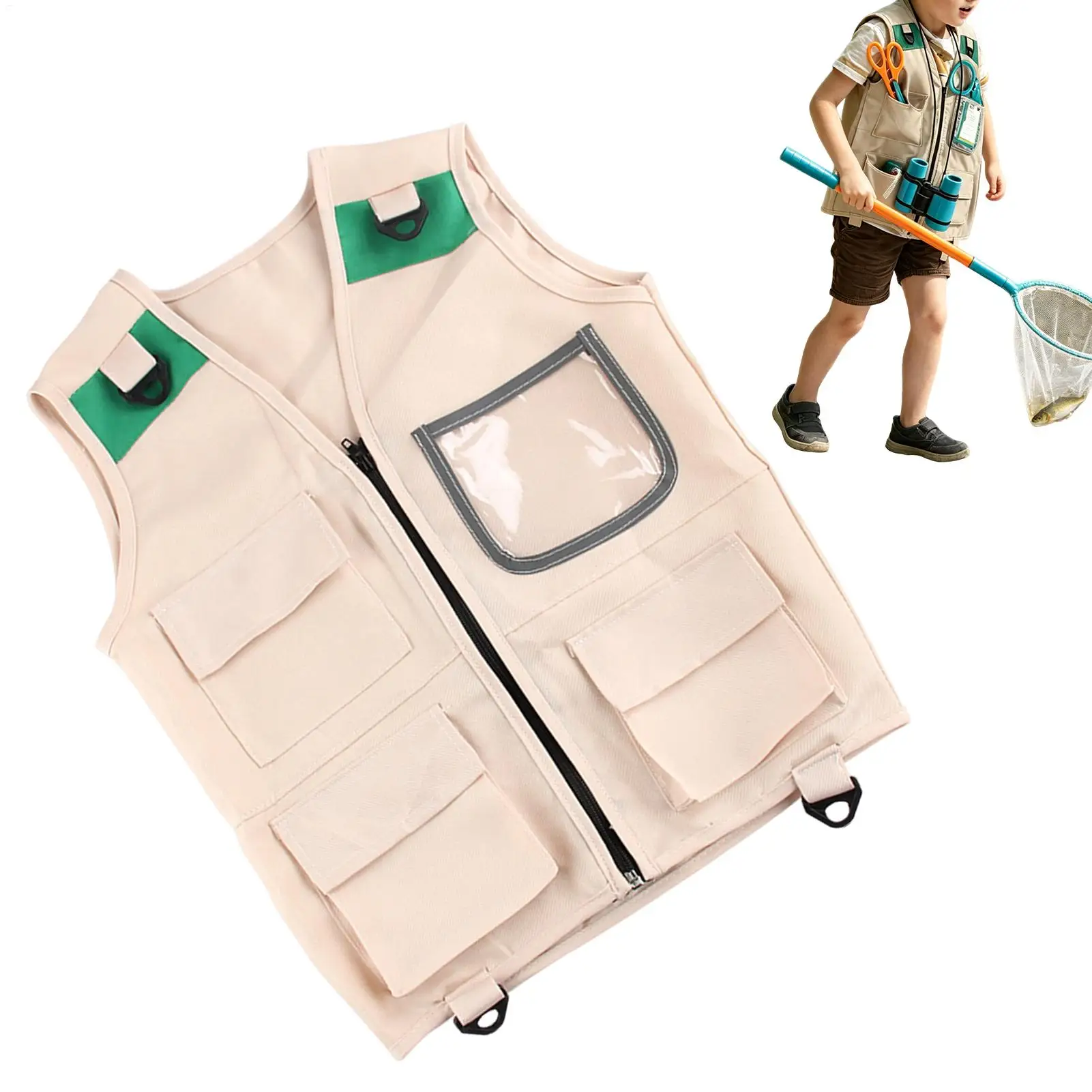 Kids Adventure Clothing Children Explorer Vest Outdoor Role-playing Costumes Dress Up Pretend Play Gifts For Camping Boys Girls