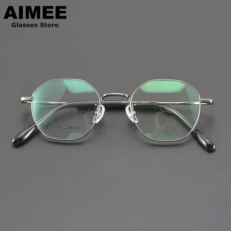 

Polygon Round Pure Titanium Ultralight Glasses Frame Men Women Fashion Optical Eyeglasses Myopia Blue Light Spectacles Lens 2024