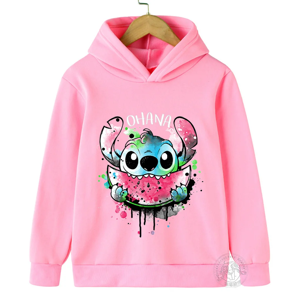 Disney Stitch Children\'s Street Fashion Sweater Boys Girls Tops Children\'s Sports Pullover Outdoor Sports Hoodie