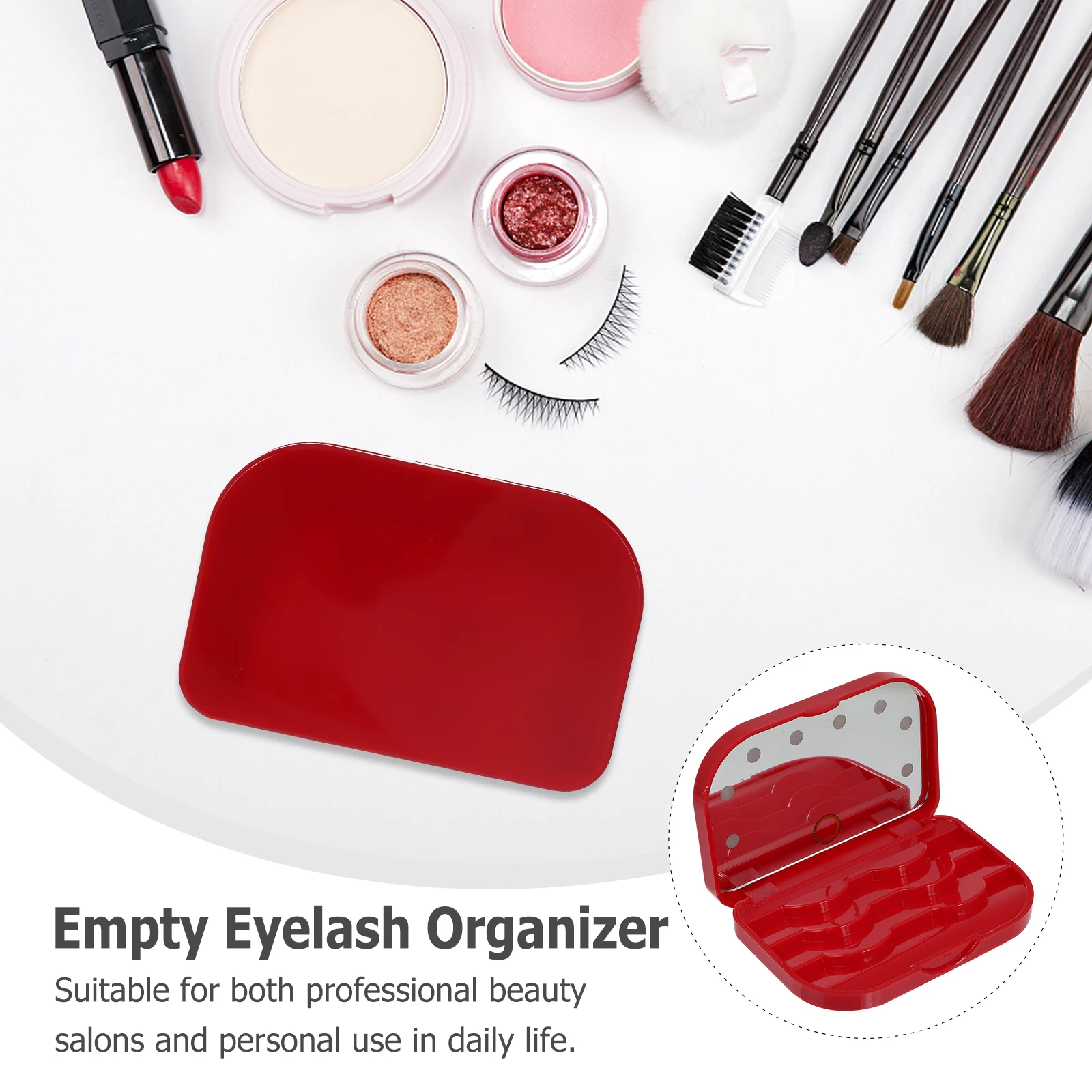 

LED Eyelash Storage Box False Eyelash Case Compact Travel Empty ganizer for Salon Daily Use Lightweight for Makeup