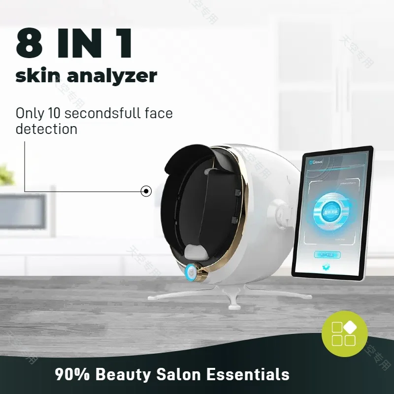 3D Skin Scanner Care Facial Analyzer 8 Spectrum Imaging Technology Monitor Magic Mirror English Detector Facial Camera Analysis