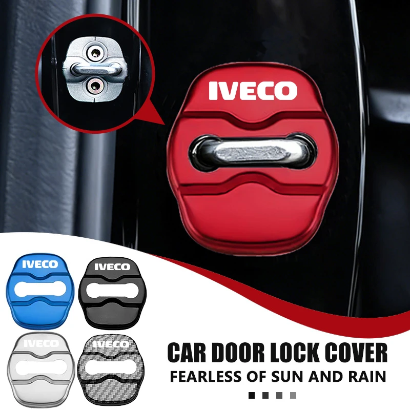 Para IVECO, 4 piezas de cubiertas de acero inoxidable para cerraduras de puertas de coche, cubiertas de protección para emblemas, Daily e-Daily 4x4 Eurocargo S-eWay T-Way Stralis ‌