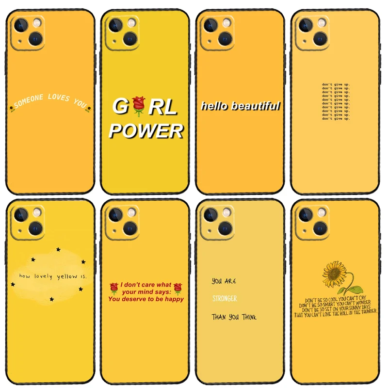 Yellow Aesthetic Art Phone Case For Samsung Galaxy S26 S25 S24 S20 S21 S22 S23 Ultra S10 Plus S24 FE S25 FE Cover