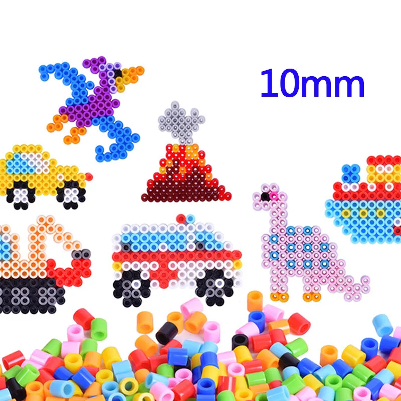 

100pcs/bag 10mm Fuse Beads Extra Large Hole Beads for Jewelry Making - Melting Beads Pixel Puzzle Beads for Creative Crafting