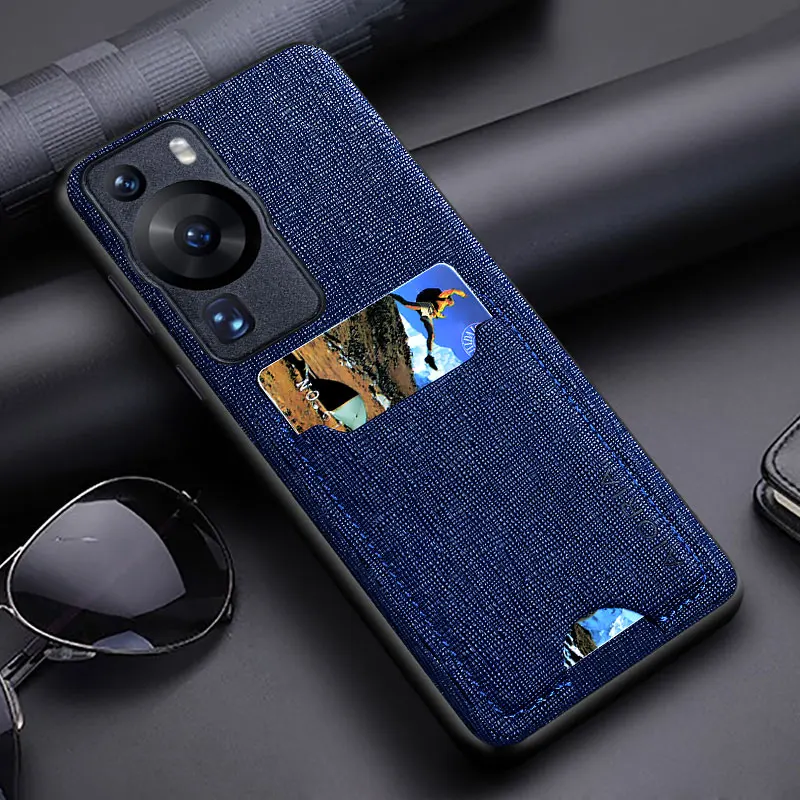 PU Leather Case for Huawei, Card Slot, Bag Holder, Luxury Cover, P60, P50, P40 Pro Lite