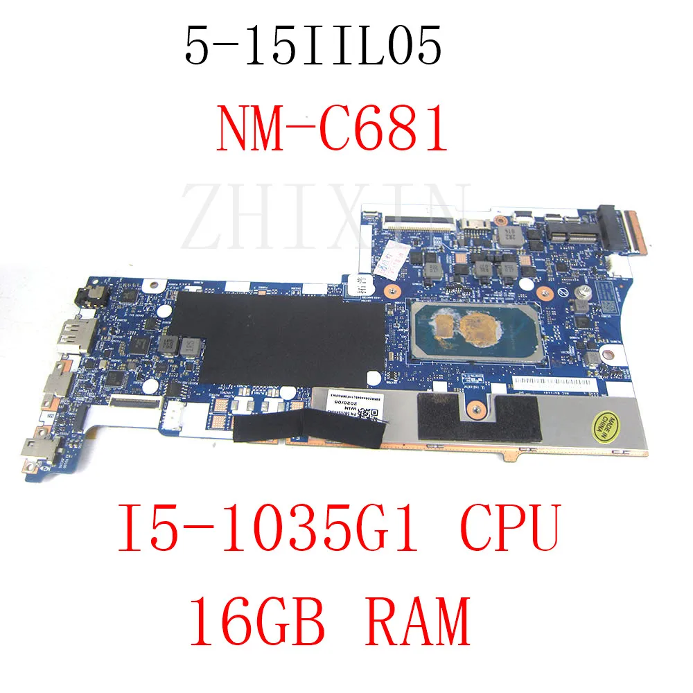 

yourui For Lenovo Ideapad 5-15IIL05 Laptop Motherboard With I5-1035G1 CPU 16GB RAM 5B20S44045 NM-C681 GS557 GS558 full test