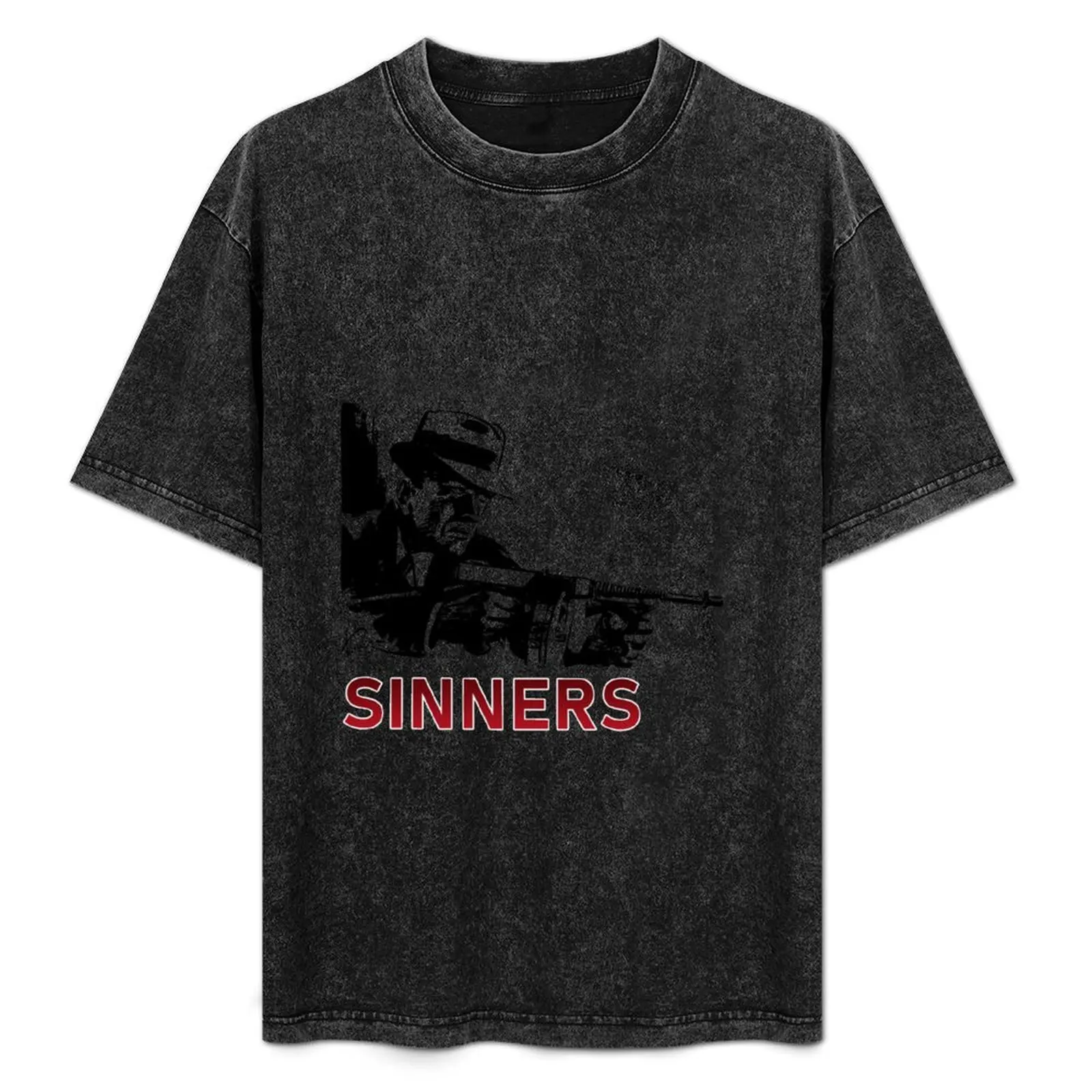 SINNERS GANGSTER T-Shirt summer top oversizeds vintage graphic tee boys animal print T-shirts for men cotton